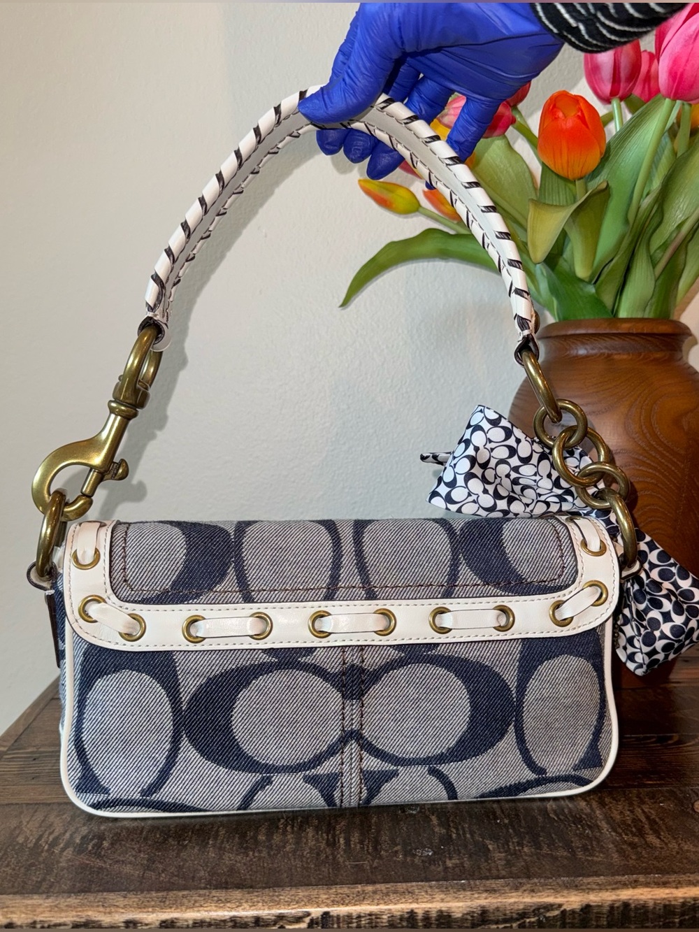 πNWOT COACH DENIM MINI CARLY LEGACY SHOULDER BAG VINTAGE Y2K 65TH ANNIVERSARY!π - Picture 2 of 14